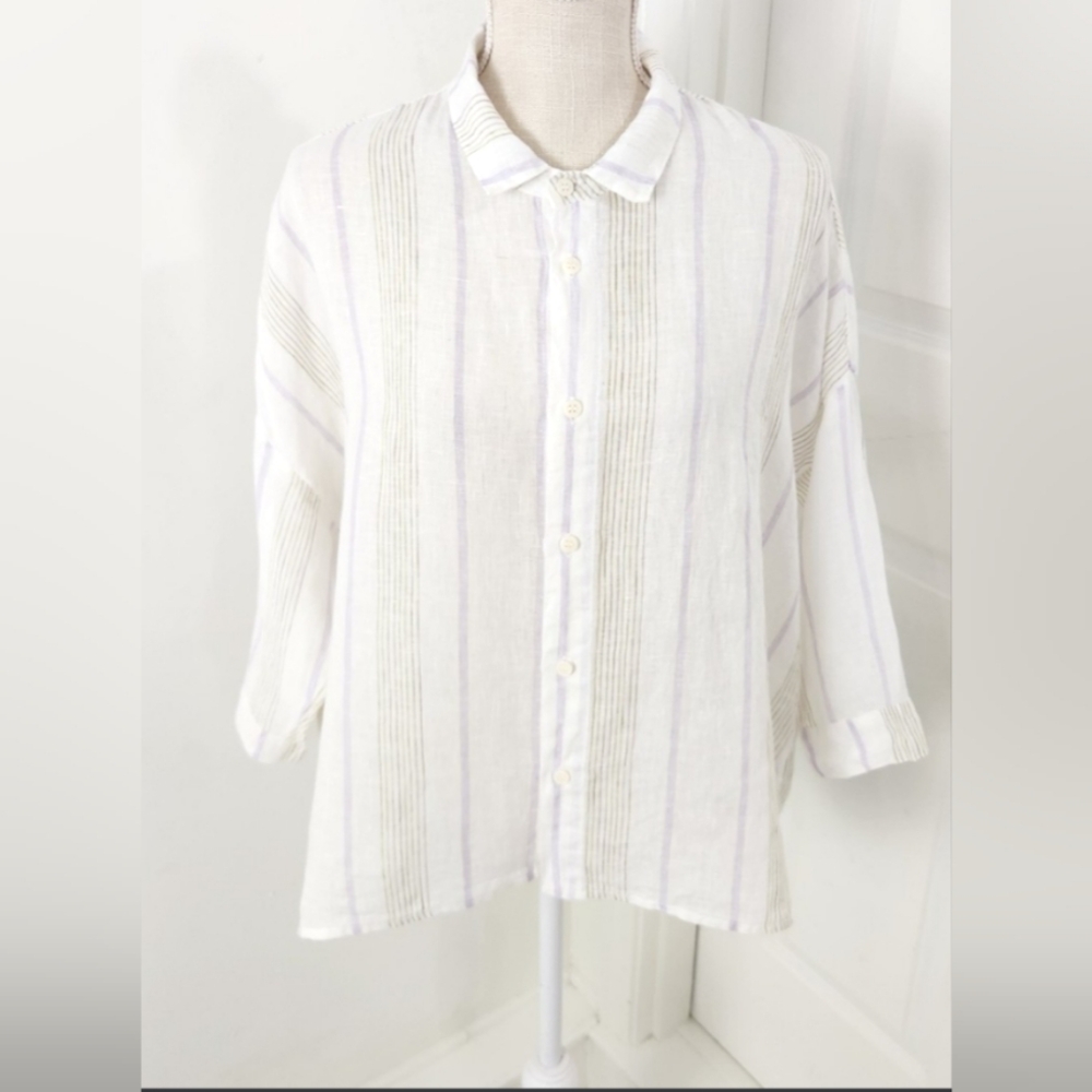 CP Shades White Linen  Lagenlook Top